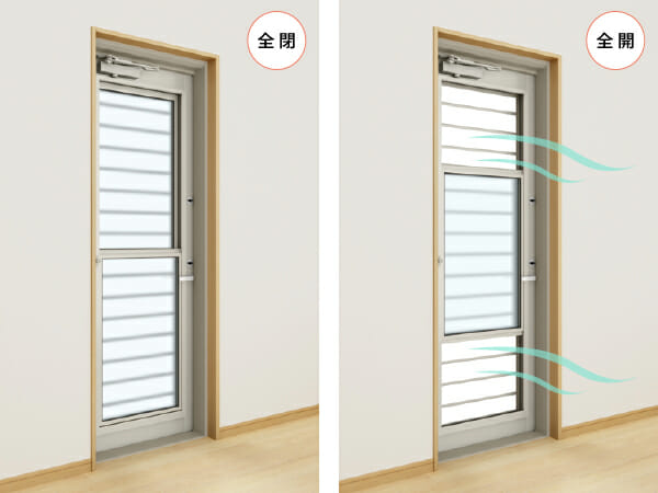  木製勝手口ドアを耐久性のあるアルミドアに 